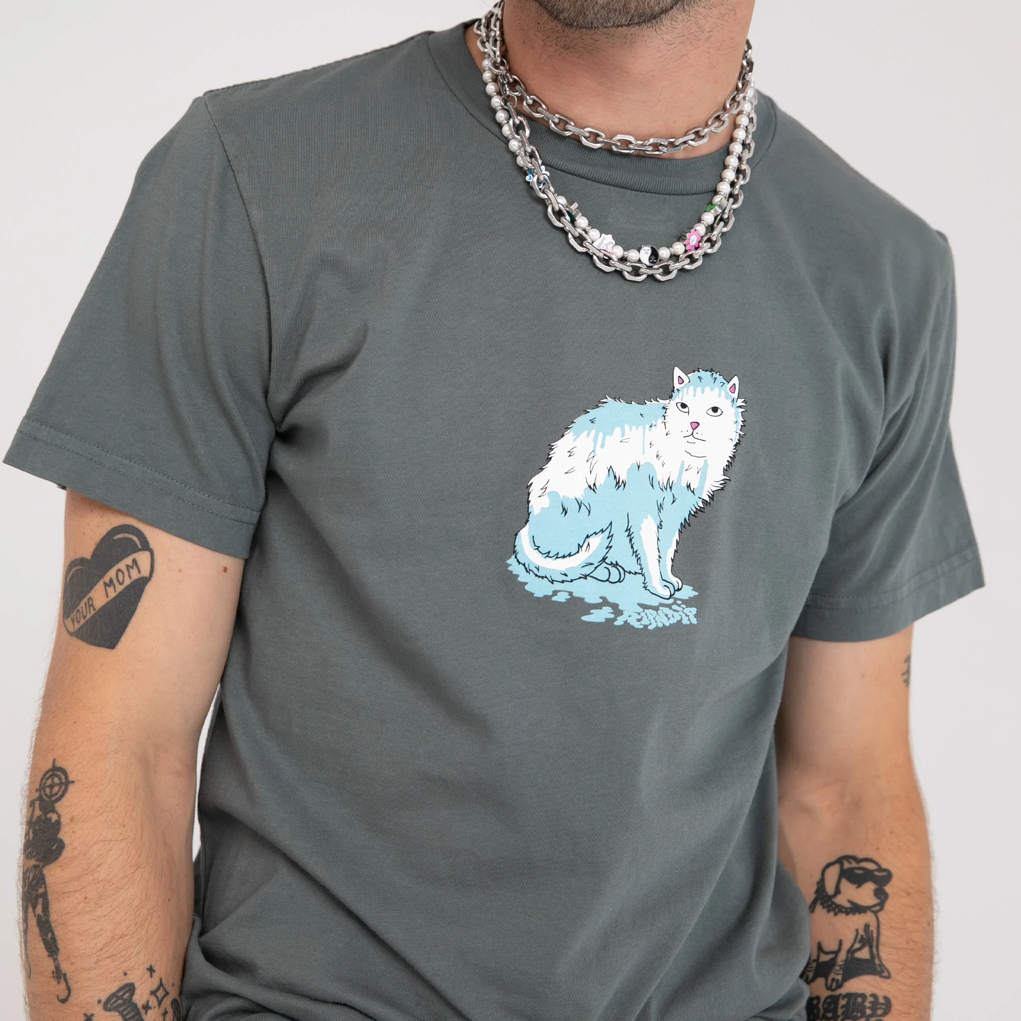 Wet Puss Tee (Charcoal) - Image 2
