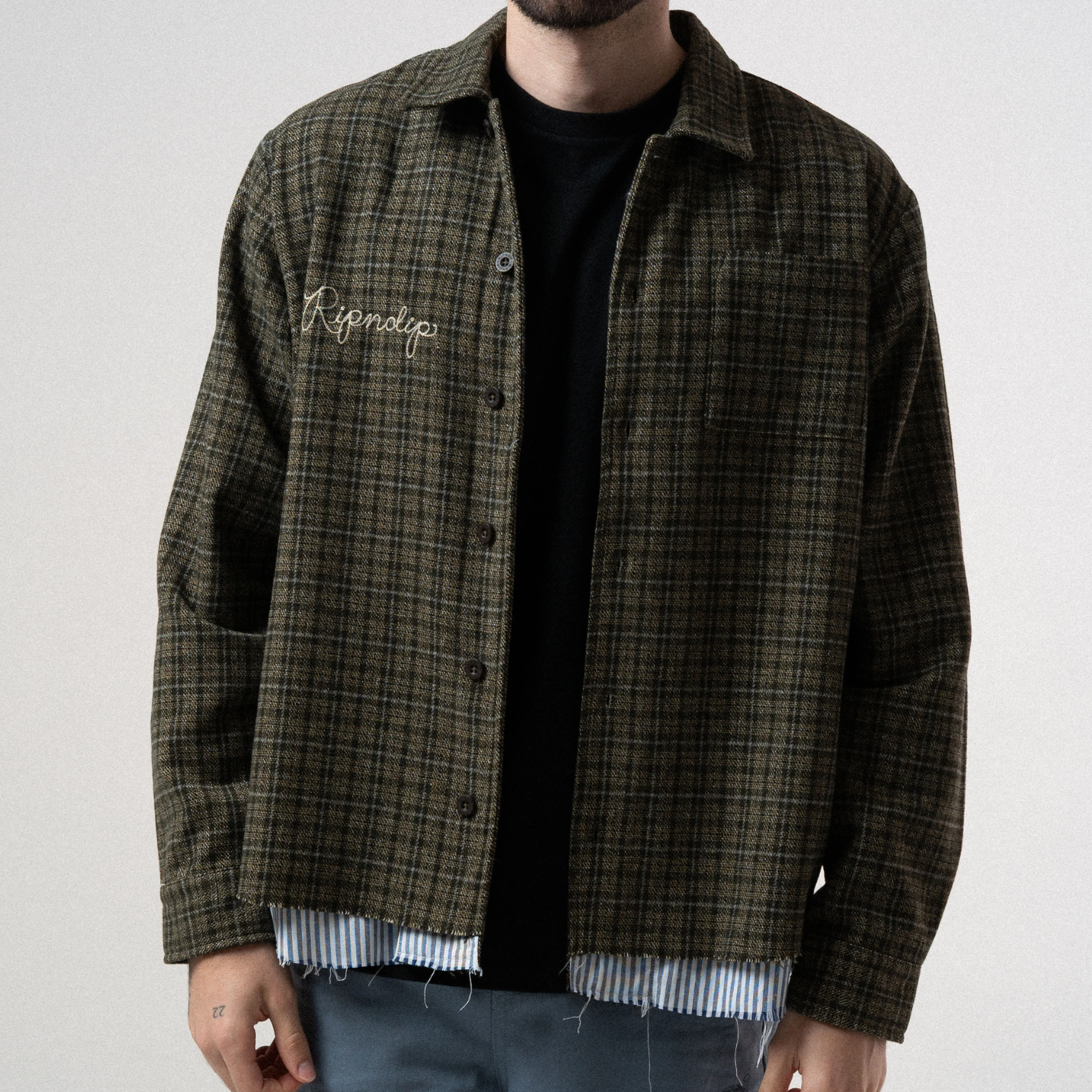 Where The Flowers Bloom Flannel Jacket (Olive) - Image 3