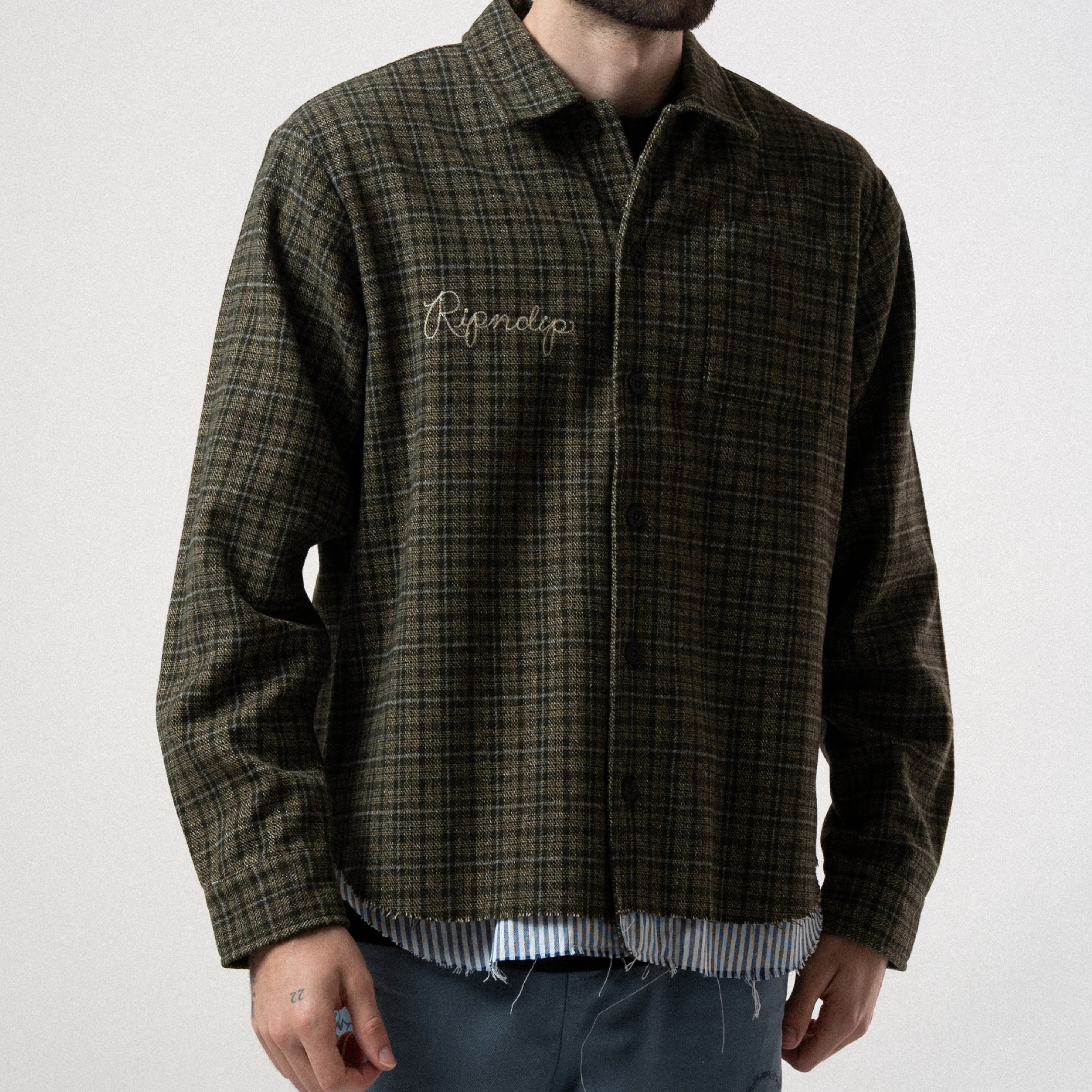 Where The Flowers Bloom Flannel Jacket (Olive) - Image 4