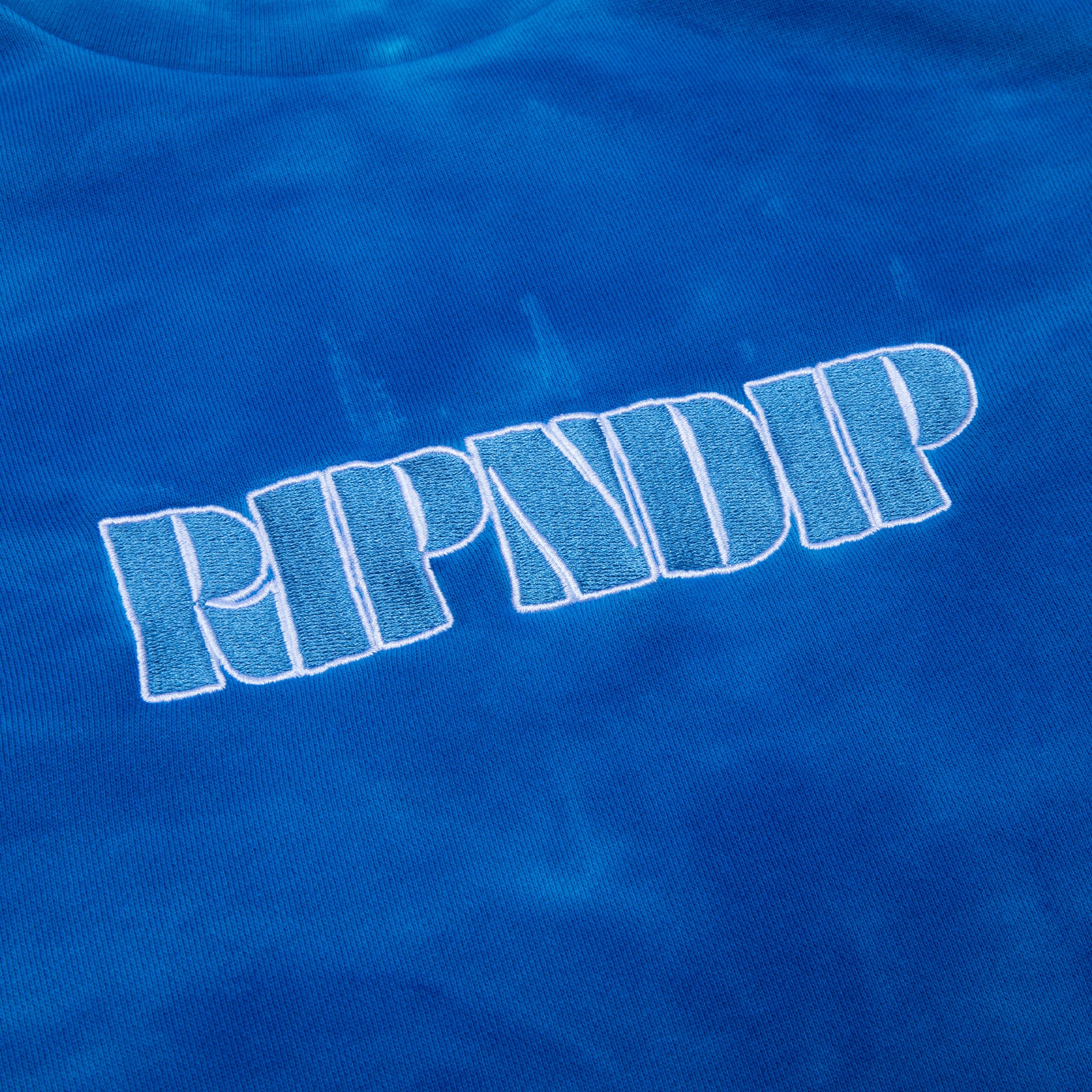 Wilshire Embroidered Crewneck (Blue Stripe Dye) - Image 4