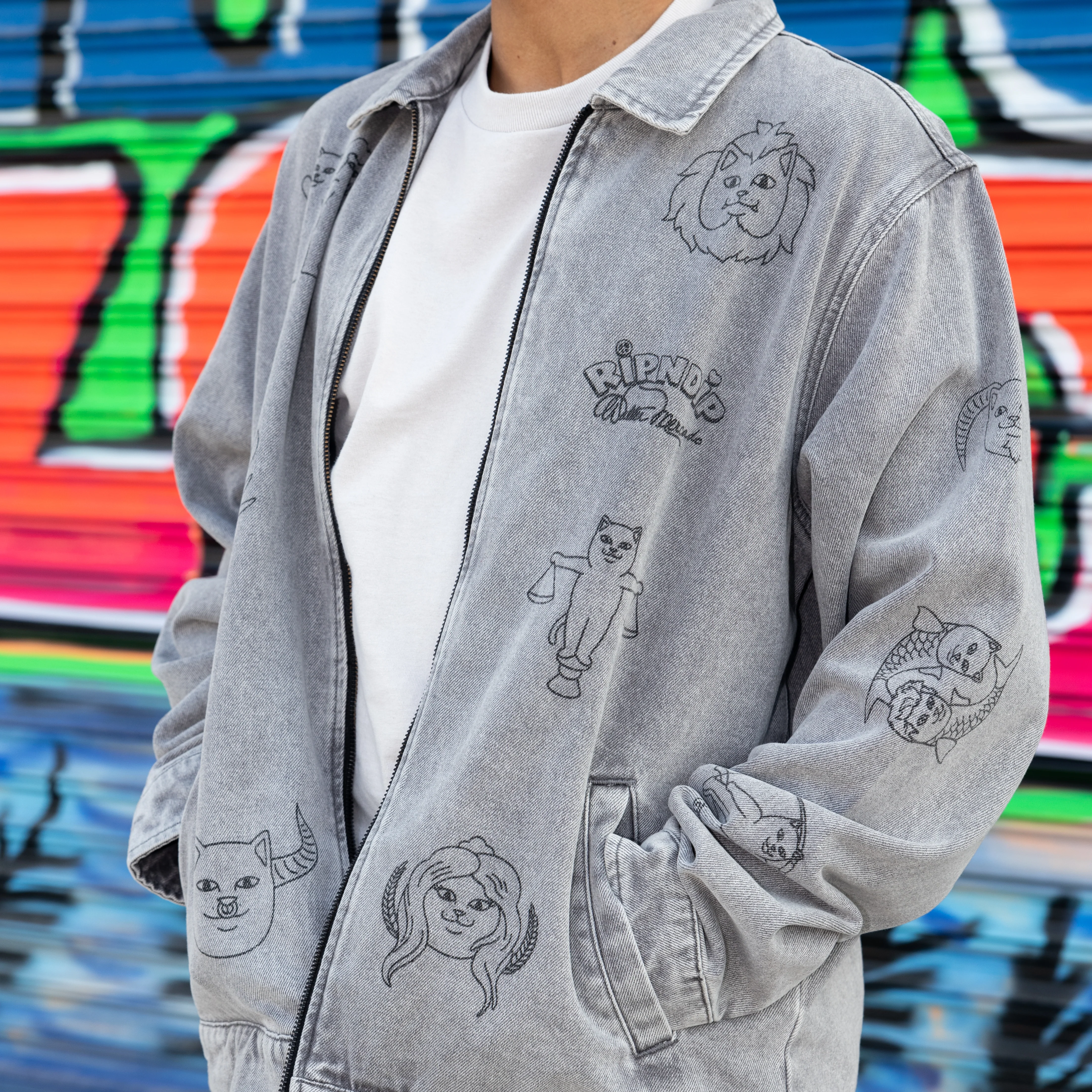 Zodiac Mucho Work Jacket (Grey Mineral Wash) - Image 3